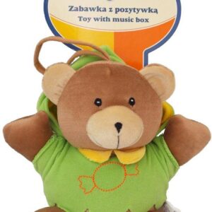 BABY MIX TK/P/1034-0700 Pozytywka pluszowa Miś w zielonym kubraczku 46552