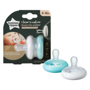 TOMMEE TIPPEE TTP43343015 Smoczek uspokajający BREAST LIKE 6-18m 2pak