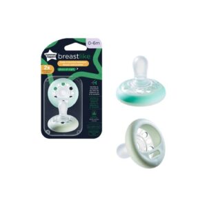 TOMMEE TIPPEE TTP43348420 Smoczek uspokajający BREAST LIKE GLOW 06-M 2pak