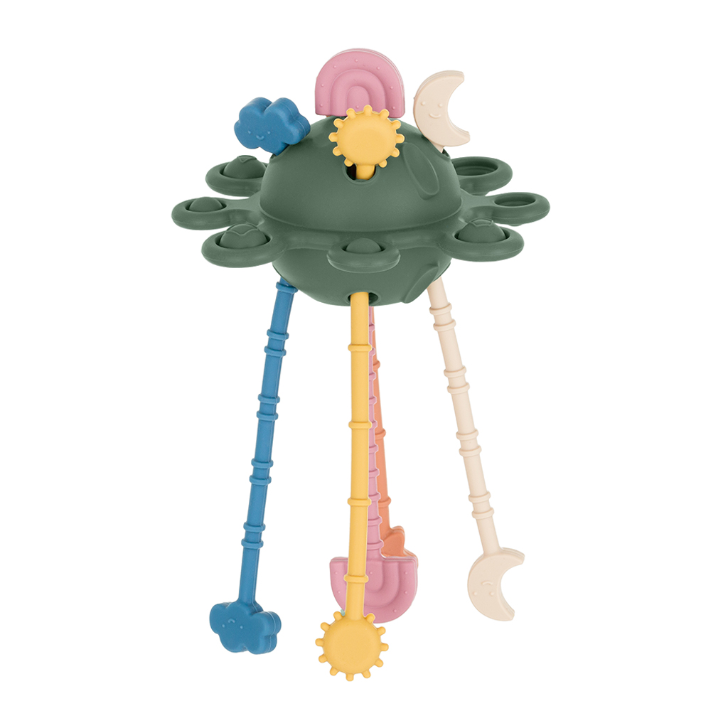 PETITE&MARS 601817 Silikonowa zabawka sensoryczna Crazy Planet Misty Green 10 m+