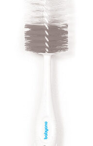 B.O.728/04 Szczotka do butelek i smoczków samostojąca z przyssawką i chowaną mini szczoteczką szara TAKE CARE