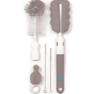 B.O.735/03 Zestaw szczotek do butelek i smoczków z wymienną rączką szary TAKE CARE