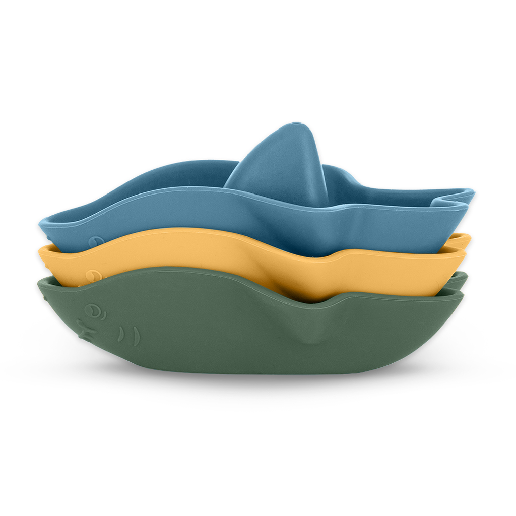 PETITE&MARS 603999 Silikonowe zabawki kąpielowe Sharks 3 szt. 6m+ - obrazek 2