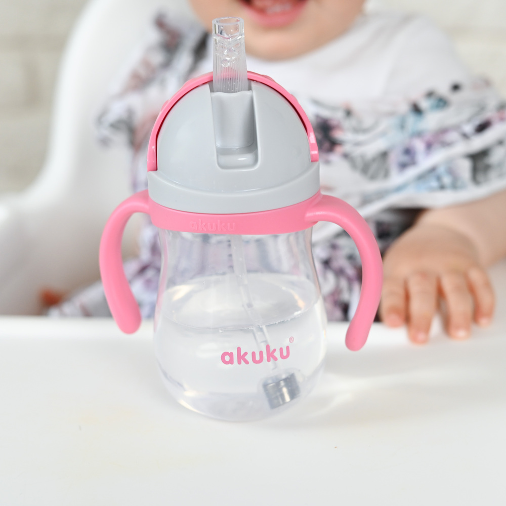 AKUKU A0676 Bidon ze słomką z odważnikiem różowy - obrazek 5