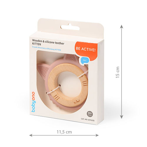 B.O.1076/02 Gryzak drewniany silikonowy KITTEN - obrazek 3