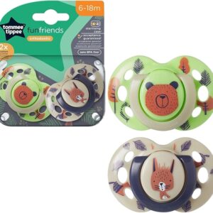 TOMMEE TIPPEE TTP43335896 Smoczek uspokajający FUN FRIENDS 6-18m 2pak