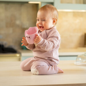 AKUKU A0696 Kubek pochyły do nauki picia różowy