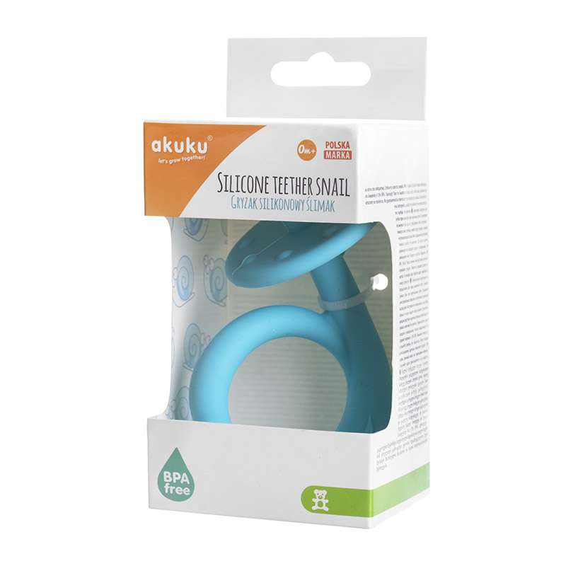 AKUKU A0114 Gryzak silikonowy Ślimak niebieski - obrazek 3