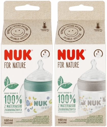 NUK 743076 Butelka 150 ml For Nature smoczek sil. S - obrazek 3