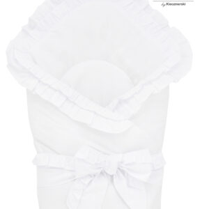 KIECZMERSKI Rożek niemowlęcy z kokardą BIANCOLINE biały z koronką