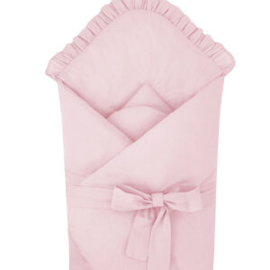 KIECZMERSKI Rożek wiązany ROYAL z falbanką 75x75 cm pudrowy róż