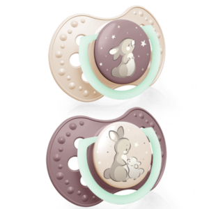 LOVI 22/914 Smoczek silikonowy dynamiczny 3-6m 2szt Night&Day girl