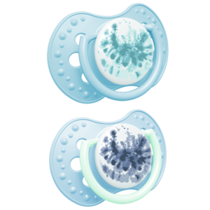 LOVI 22/919 Smoczek silikonowy dynamiczny 6-18m 2 szt Tie Dye Blue Boy