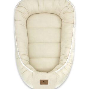 KIECZMERSKI Kokon niemowlęcy MUŚLIN BAWEŁNIANY ciepły beż bawełna 100%