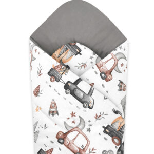KIECZMERSKI Rożek standard 75x75 cm MIMINU DESIGN Samochodziki szare bawełna 100%