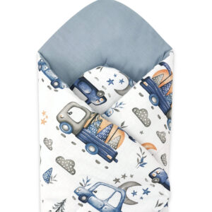 KIECZMERSKI Rożek usztywniony 75x75 cm MIMINU DESIGN Samochodziki niebieskie bawełna 100%