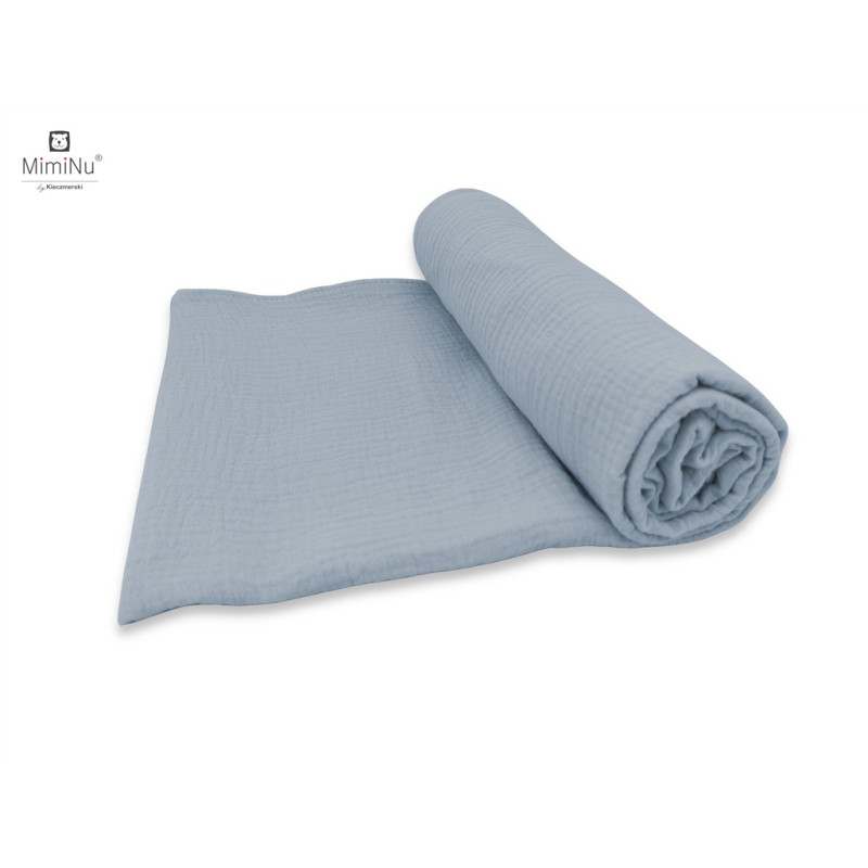 KIECZMERSKI Otulacz 120x120 MUŚLIN BAWEŁNIANY bawełna 100% jeans