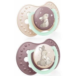 LOVI 22/913 Smoczek silikonowy dynamiczny 0-6m 2 szt Night&Day girl