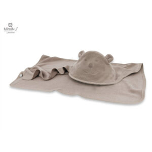 KIECZMERSKI Okrycie - ręcznik bambusowy 100x100 MIŚ z haftem i uszami mocca