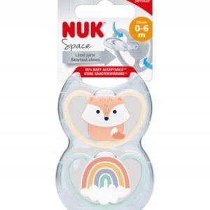 NUK 730897 Smoczek uspokajający 0-6m SPACE FOX 2 szt. 541373