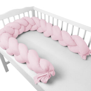 KIECZMERSKI Ochraniacz - warkocz bawełna 100% dł.240 cm pudrowy róż