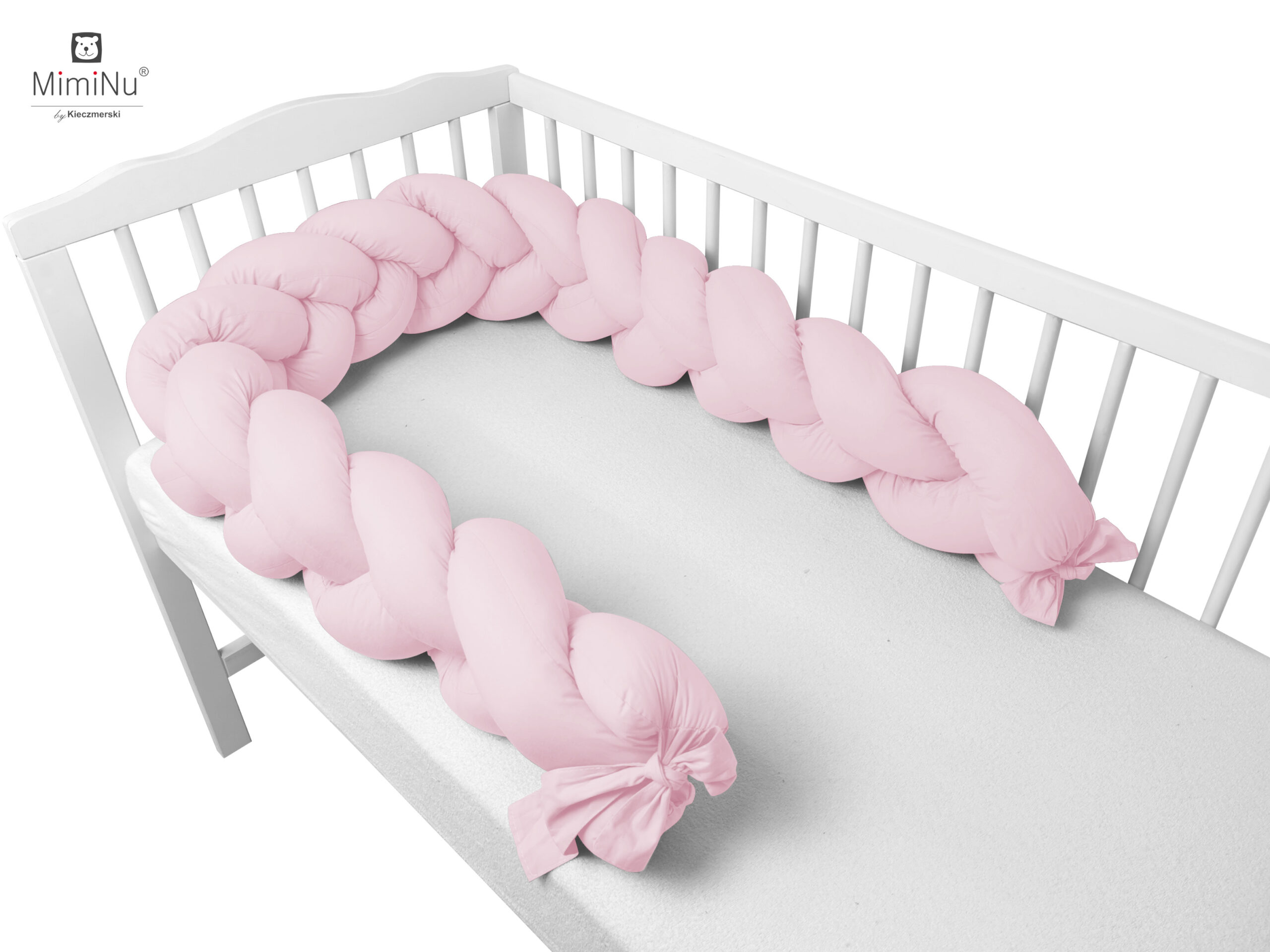 KIECZMERSKI Ochraniacz - warkocz bawełna 100% dł.240 cm pudrowy róż