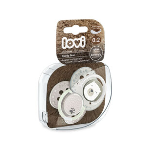 LOVI 22/862 Smoczek silikonowy dynamiczny 0-2m 2szt Buddy Bear