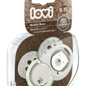 LOVI 22/865 Smoczek silikonowy dynamiczny 6-18m 2szt Buddy Bear