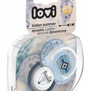 LOVI 22/855 Smoczek silikonowy dynamiczny 0-3m 2szt Indian Summer Boy