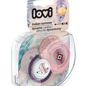 LOVI 22/876 Smoczek silikonowy dynamiczny 18+ m 2 szt. Indian Summer Girl