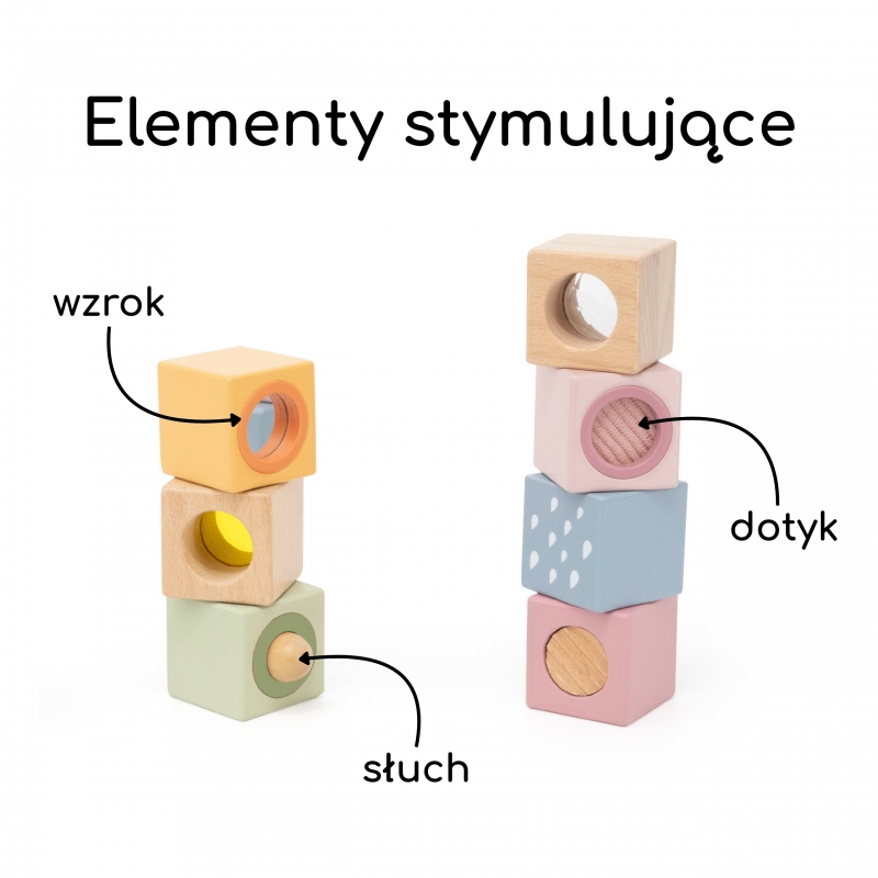 VIGA 44279 Drewniane Klocki Sensoryczne PolarB - obrazek 6